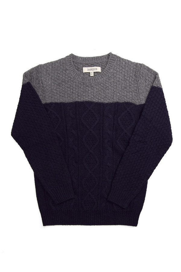 Men's Barque Color Block Cable Sweater Men's Barque Color Block Cable Sweater