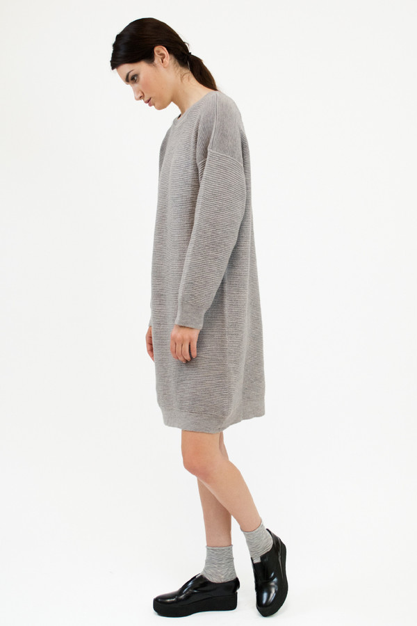 Micaela Greg Dove Grey Ripple Dress Micaela Greg Dove Grey Ripple Dress