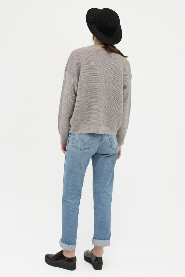 Micaela Greg Dove Grey Ripple Sweater Micaela Greg Dove Grey Ripple Sweater