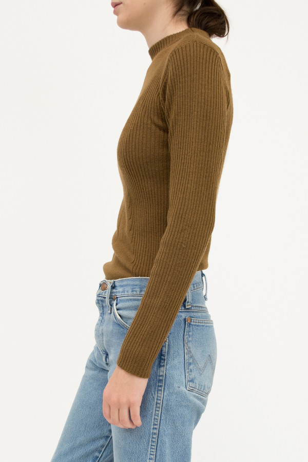 Micaela Greg Burnt Sienna Rib Turtleneck Micaela Greg Burnt Sienna Rib Turtleneck