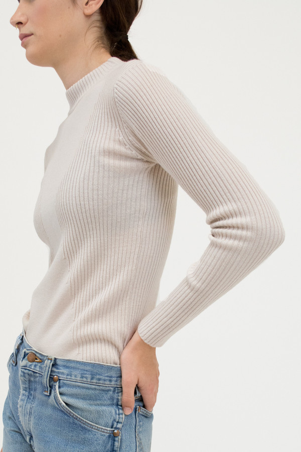 Micaela Greg Cream Rib Turtleneck Micaela Greg Cream Rib Turtleneck