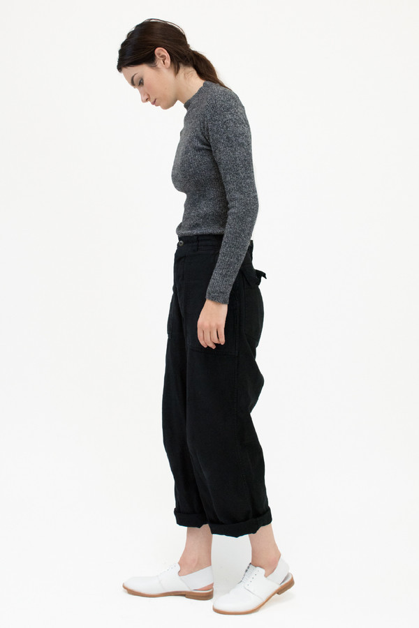Micaela Greg Speckle Grey Rib Turtleneck Micaela Greg Speckle Grey Rib Turtleneck