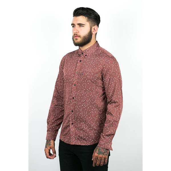 Men's Wolf & Man Nami - OX blood speckled polka dot shirting Men's Wolf & Man Nami - OX blood speckled polka dot shirting