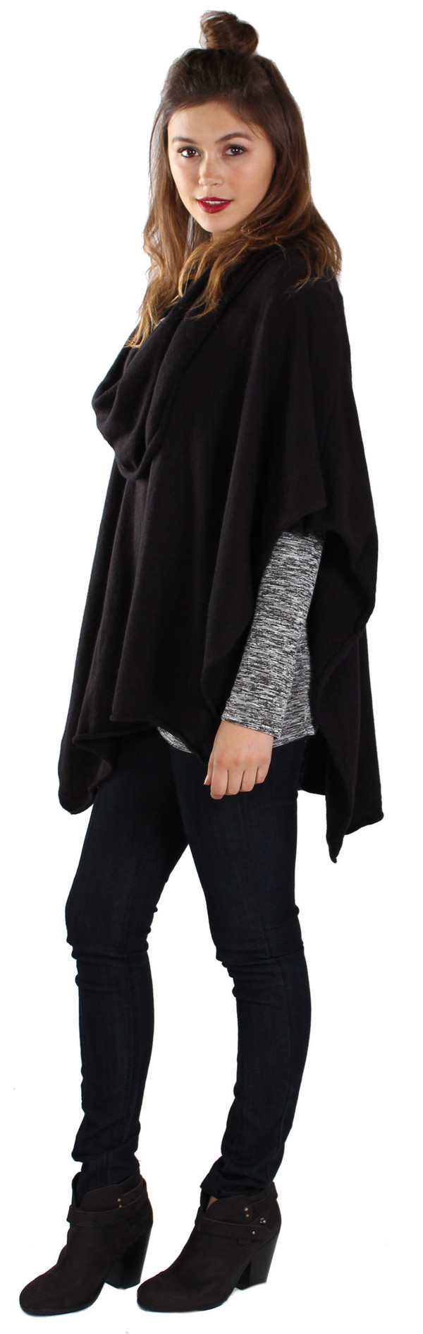 Cowl Poncho in Black Cowl Poncho in Black