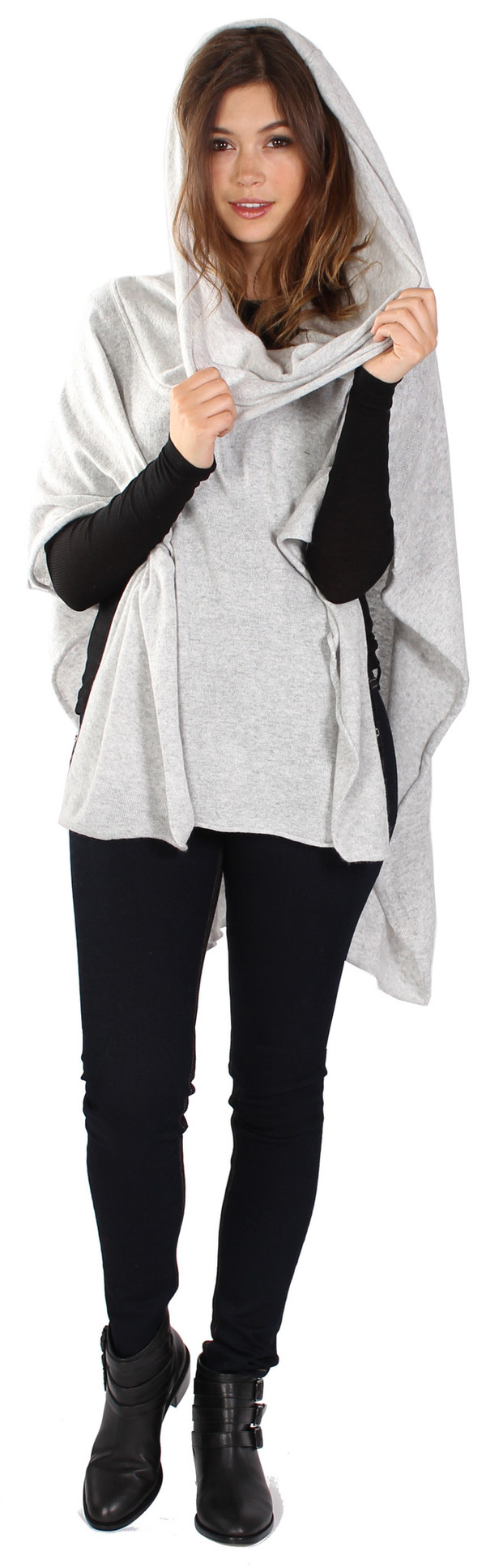 Michael Farrell Cowl Poncho in Grey Michael Farrell Cowl Poncho in Grey