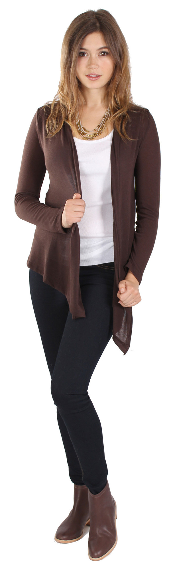 Michael Farrell Basic Cardigan in Brown Michael Farrell Basic Cardigan in Brown