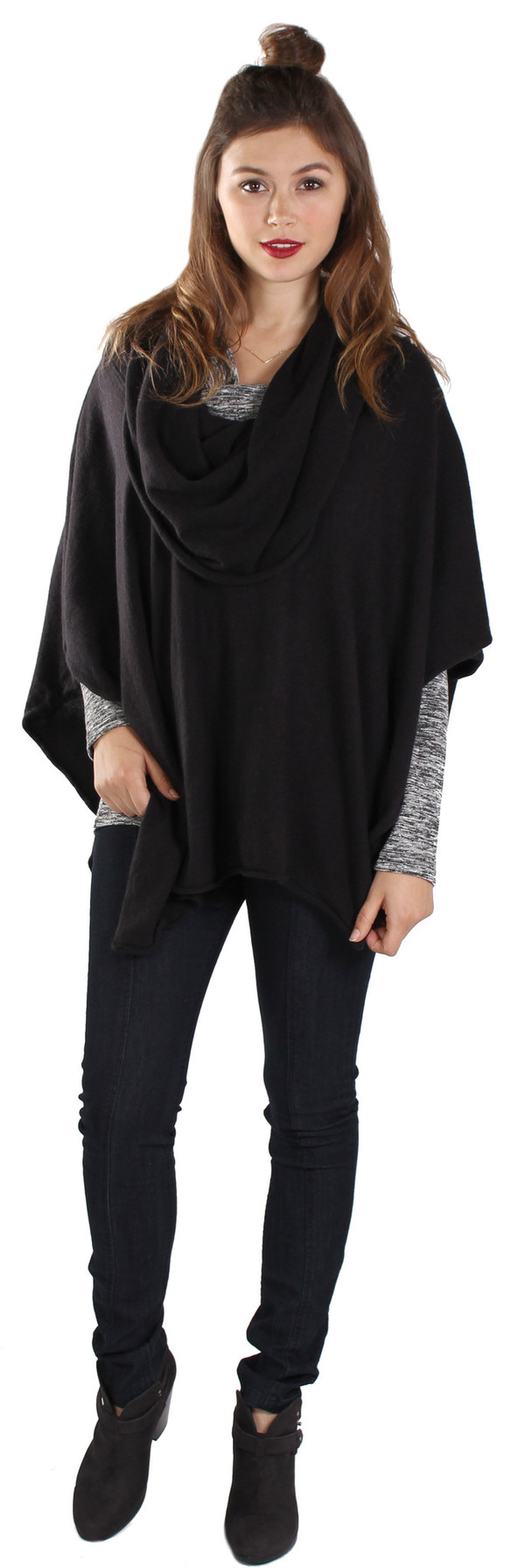Michael Farrell Cowl Poncho in Black Michael Farrell Cowl Poncho in Black