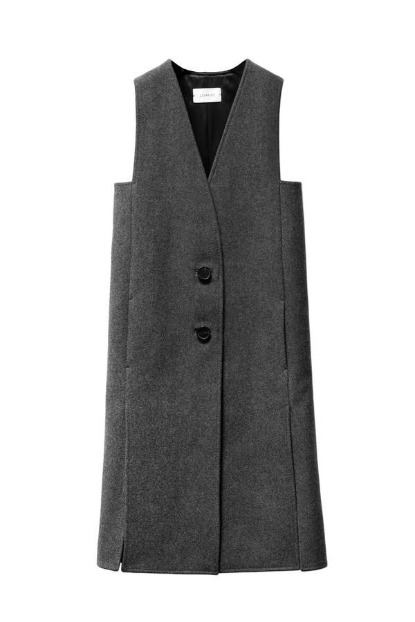 Lemaire Long Vest Wool Graphite Lemaire Long Vest Wool Graphite