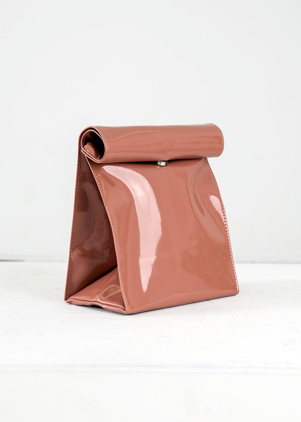 S M K Dark Camel Foldover Bag S M K Dark Camel Foldover Bag