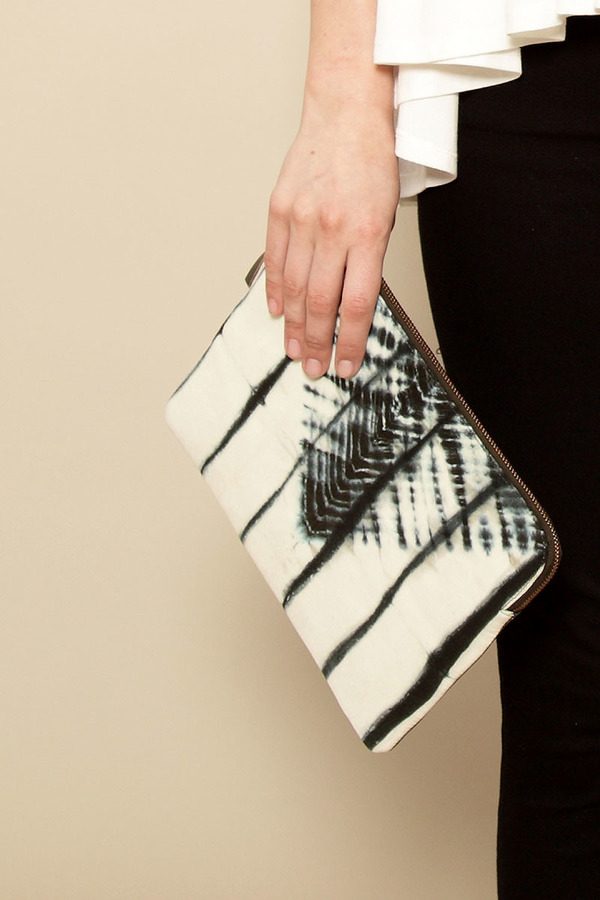 Laura Siegel Bandhani leather clutch Laura Siegel Bandhani leather clutch