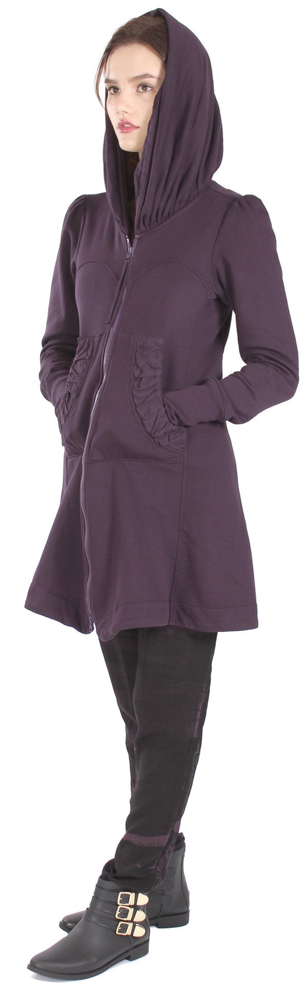 Prairie Underground Long Cloak Hoodie in Ink Pot Prairie Underground Long Cloak Hoodie in Ink Pot
