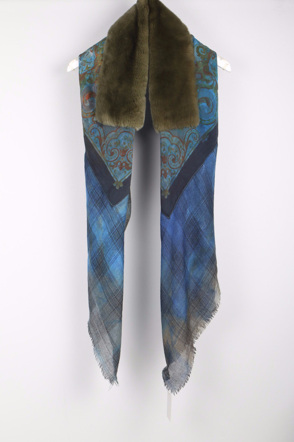 Richiami Icon Fur Stole Green Richiami Icon Fur Stole Green