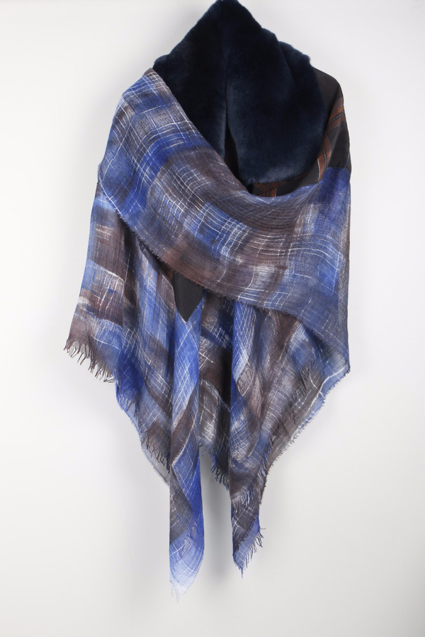 Richiami Icon Fur Stole Navy Richiami Icon Fur Stole Navy
