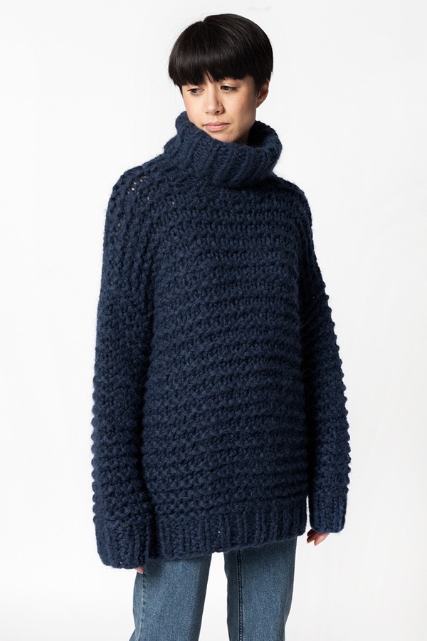 Ganni Walker St Rollneck - dress blue Ganni Walker St Rollneck - dress blue