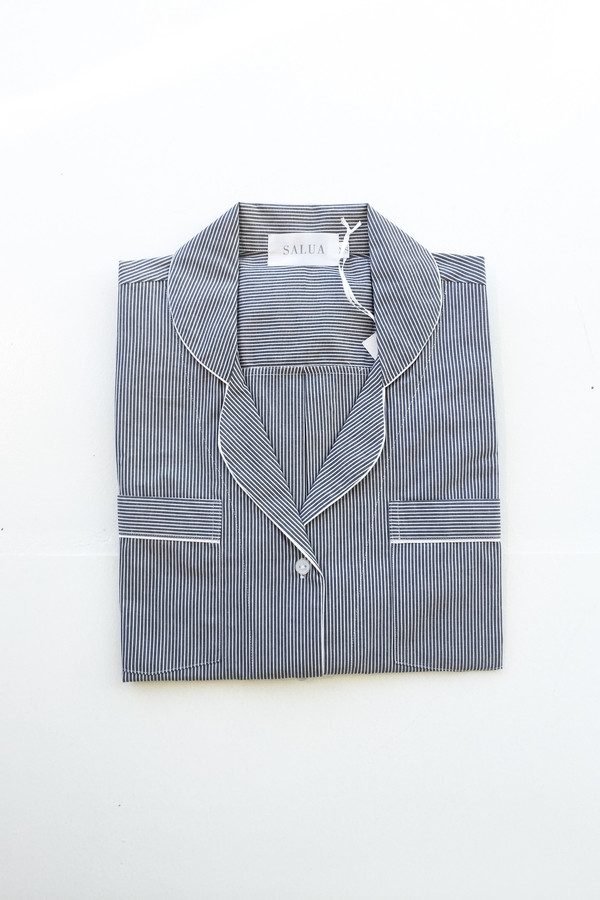 Salua Boyfriend's Shirt in Mediterranean Stripes Salua Boyfriend's Shirt in Mediterranean Stripes
