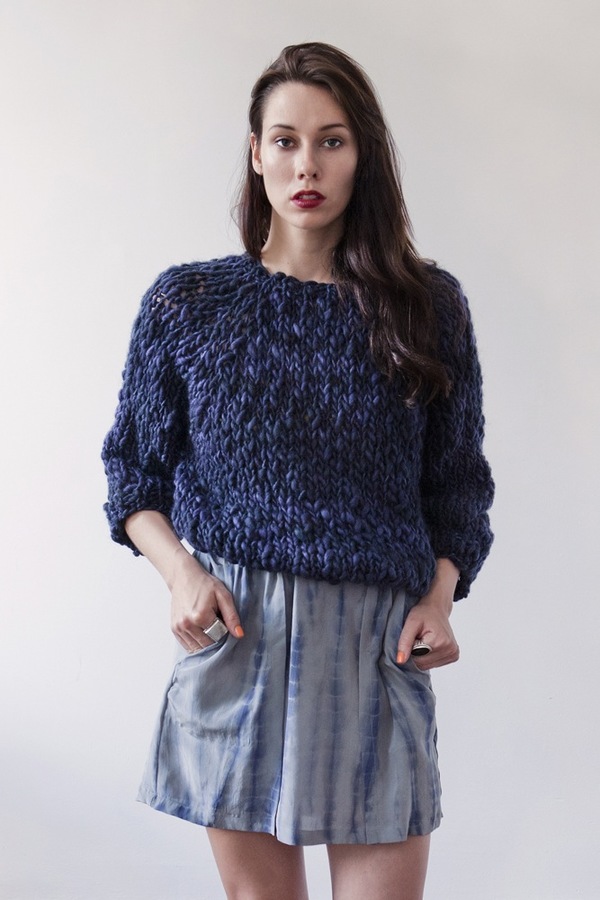 good night, day kingston thick & thin merino sweater (shown in Indigo) good night, day kingston thick & thin merino sweater (shown in Indigo)