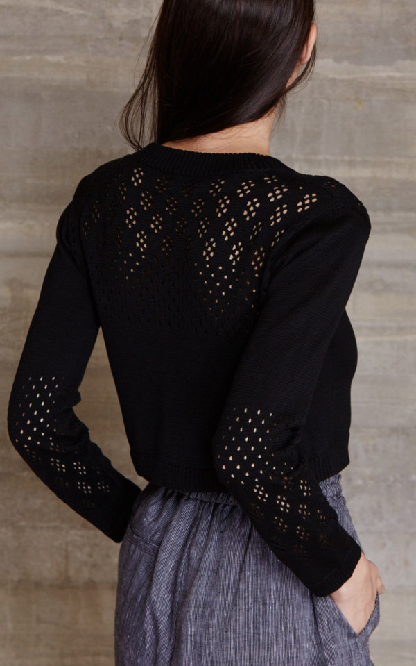 RACHEL COMEY EYELET CROPPED PULLOVER RACHEL COMEY EYELET CROPPED PULLOVER