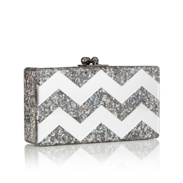 Edie Parker JEAN CHEVRON CLUTCH IN BRILLIANT STAR AND MIRROR Edie Parker JEAN CHEVRON CLUTCH IN BRILLIANT STAR AND MIRROR