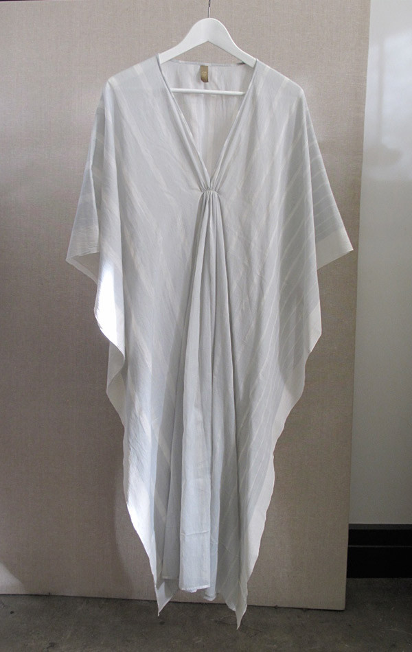 Two V-neck vertical stripe caftan Two V-neck vertical stripe caftan