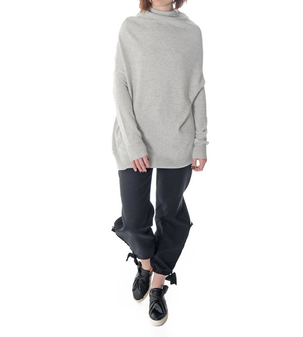 08sircus Grey Angora Mock Neck Sweater 08sircus Grey Angora Mock Neck Sweater