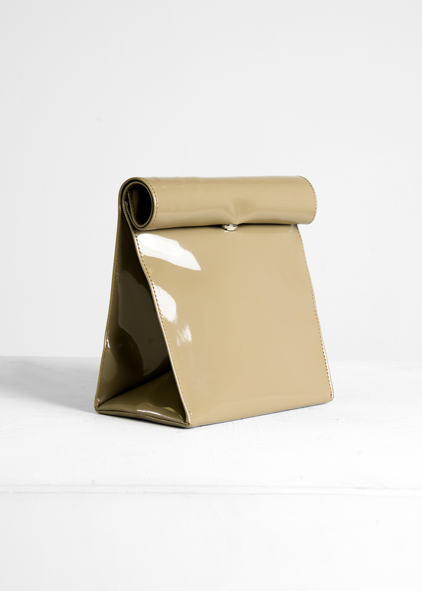 S M K Ash Brown Foldover Bag S M K Ash Brown Foldover Bag