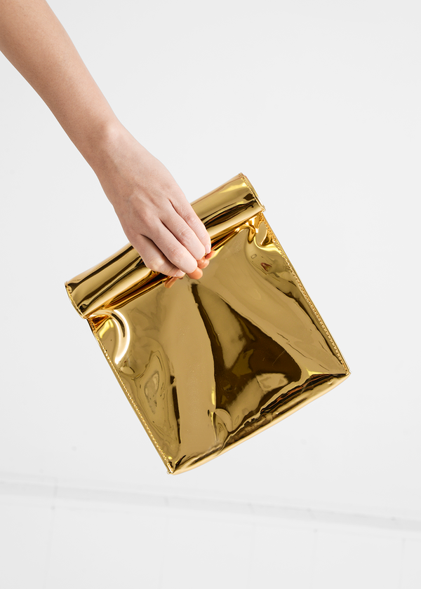S M K Gold Foldover Bag S M K Gold Foldover Bag