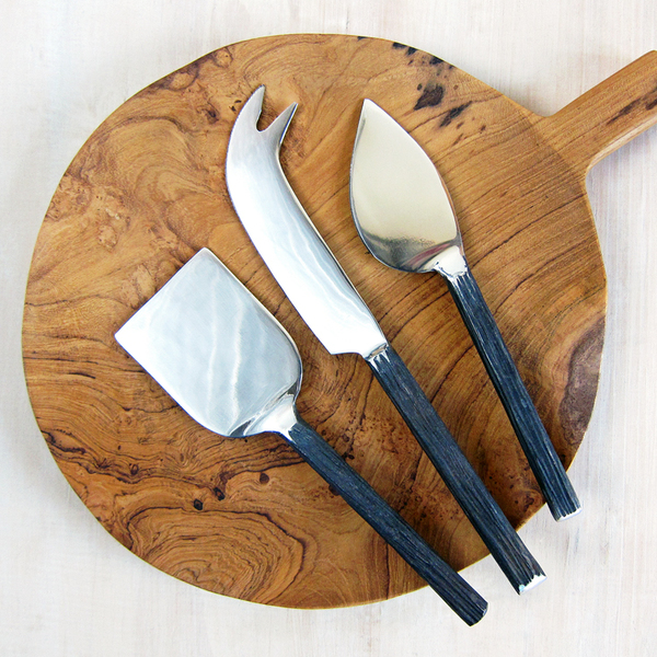bark-handled cheese knives bark-handled cheese knives