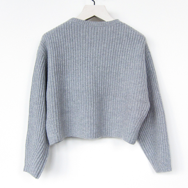 Organic by John Patrick cropped rib pullover - gray melange Organic by John Patrick cropped rib pullover - gray melange