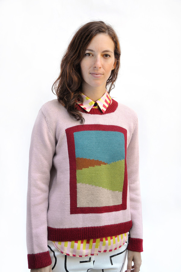 Dusen Dusen Pink Combo Frame Sweater Dusen Dusen Pink Combo Frame Sweater