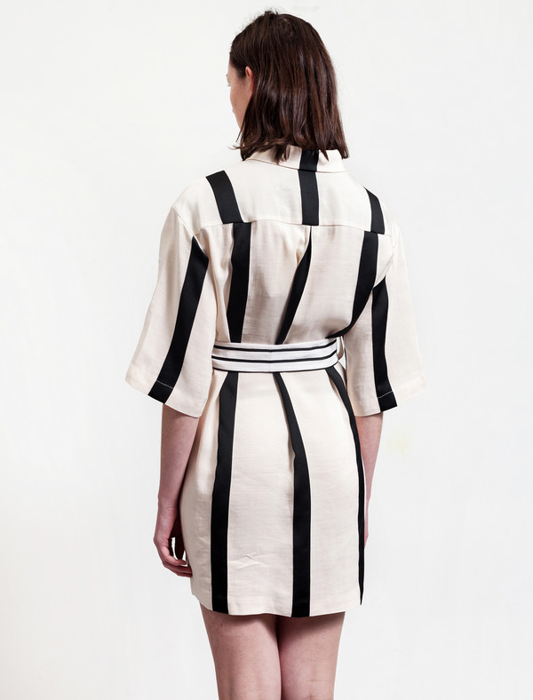 Acne Studios Cabell Linen Dress Stripes Acne Studios Cabell Linen Dress Stripes