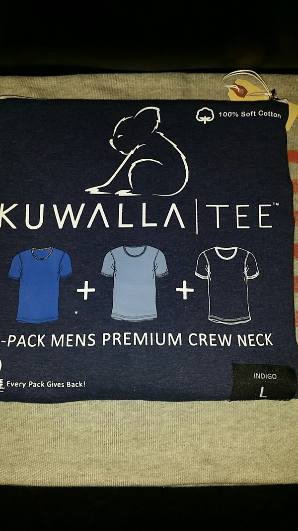 Men's KuwallaTee - 3 Pack Crew Neck 3 Shades of Blue Men's KuwallaTee - 3 Pack Crew Neck 3 Shades of Blue