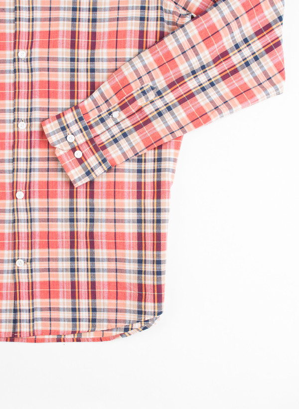 Men's Norse Projects Anton Madras Shirt Blood Orange Men's Norse Projects Anton Madras Shirt Blood Orange