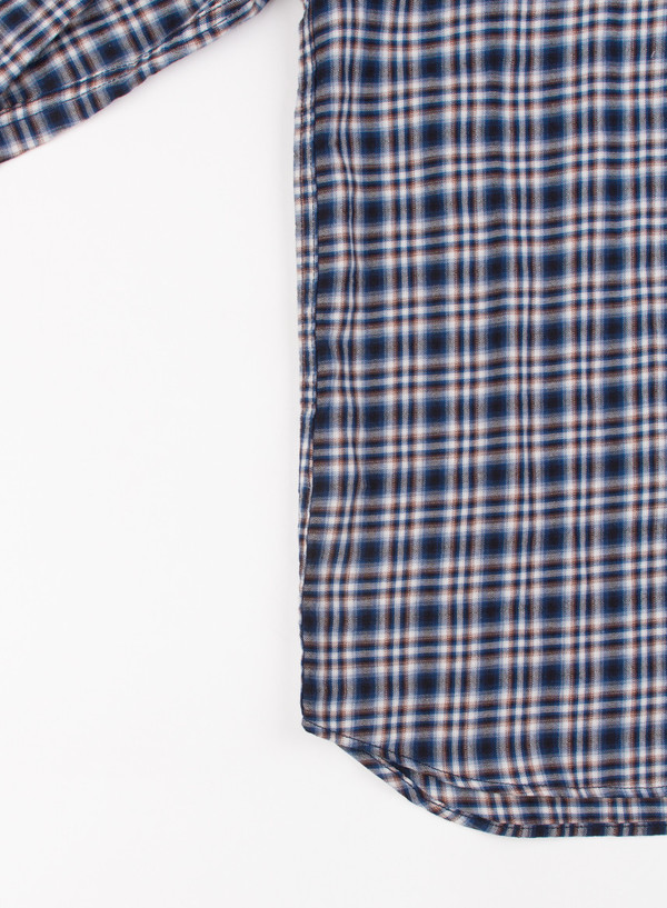 Men's Bleu De Paname Chemise Bureau Carreaux Bleu Men's Bleu De Paname Chemise Bureau Carreaux Bleu