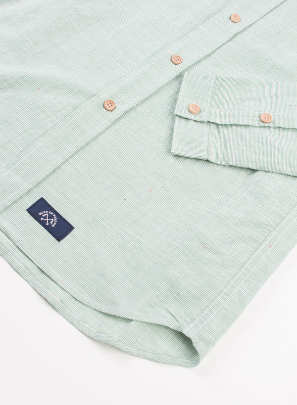 Men's Bleu De Paname Chemise Bureau Twill Stripe Chlorophyl Men's Bleu De Paname Chemise Bureau Twill Stripe Chlorophyl