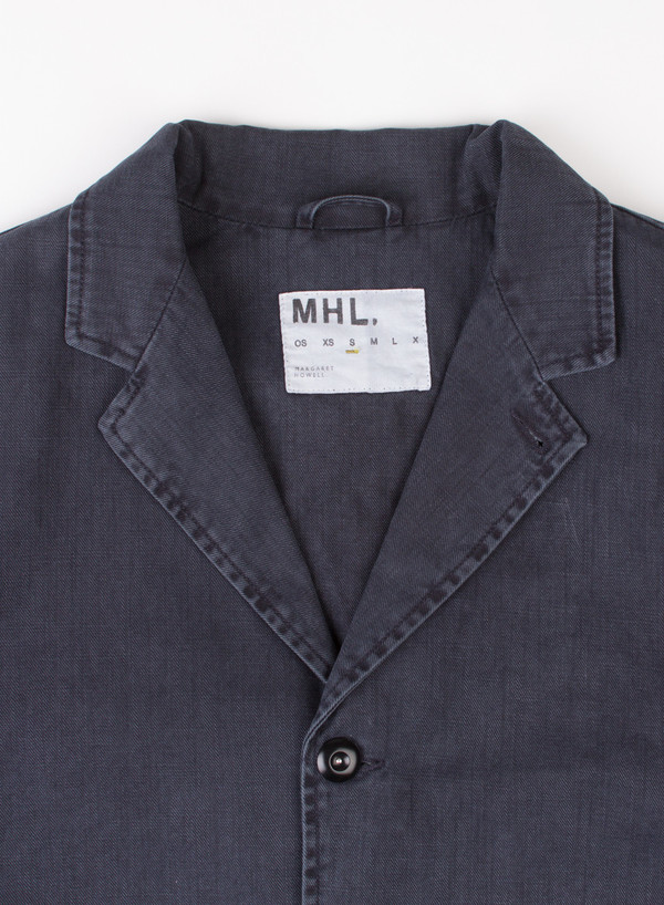 Men's MHL Margaret Howell Flap Pocket Blazer Indigo Men's MHL Margaret Howell Flap Pocket Blazer Indigo