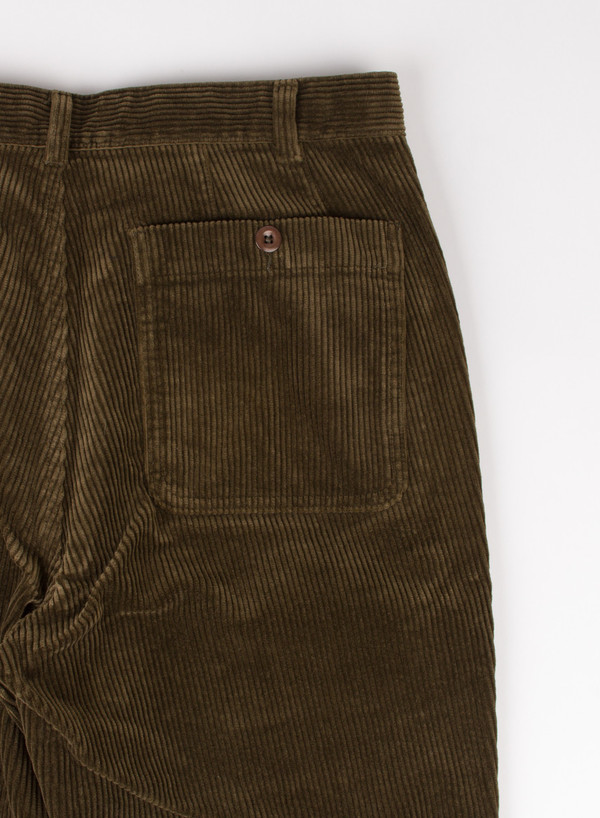 Men's MHL Margaret Howell Slim Chino Heavy Corduroy Army Green Men's MHL Margaret Howell Slim Chino Heavy Corduroy Army Green