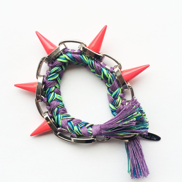 Joomi Lim Painted Spikes & Braided Cotton Bracelet Joomi Lim Painted Spikes & Braided Cotton Bracelet