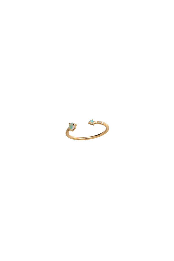WWAKE Open Opal & Diamond Ring 14KYG WWAKE Open Opal & Diamond Ring 14KYG