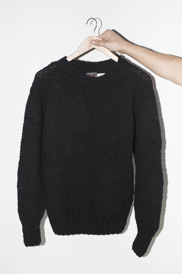 Men's Chamula Wool Crewneck Pullover - Black Men's Chamula Wool Crewneck Pullover - Black