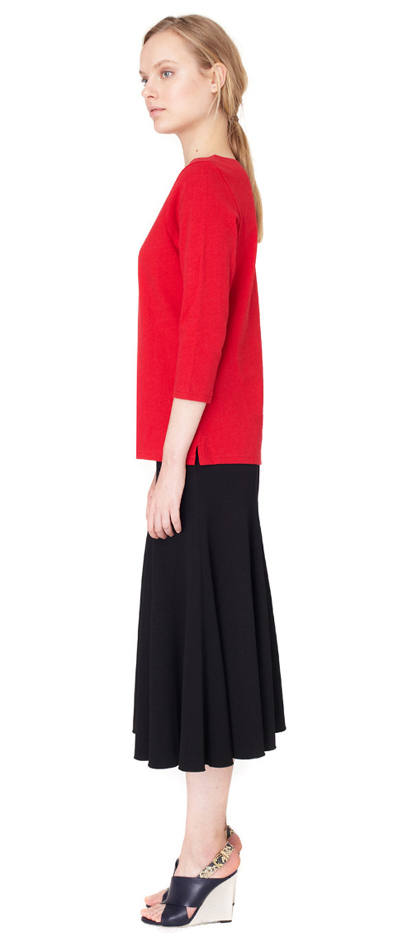 Apiece Apart CLASSIC BOATNECK TEE - FERRARI RED Apiece Apart CLASSIC BOATNECK TEE - FERRARI RED