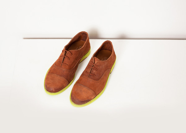 Verba Suede Oxford in Natural/Lime Verba Suede Oxford in Natural/Lime