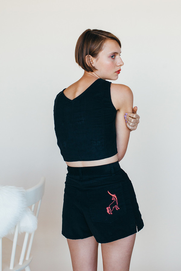 Samantha Pleet Zip Tank - Black Samantha Pleet Zip Tank - Black