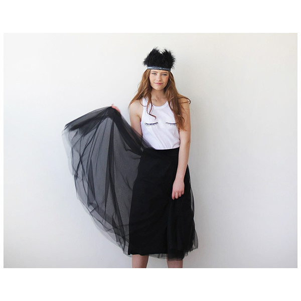 Blush Black Tulle Midi Skirt Blush Black Tulle Midi Skirt
