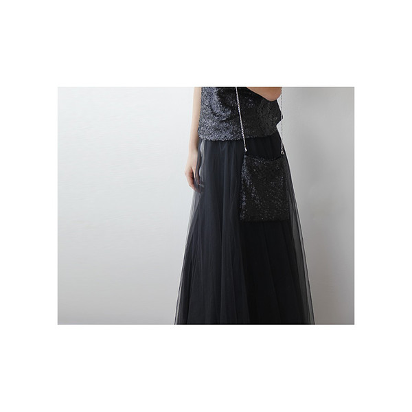 Blush Long Black Tulle Skirt Blush Long Black Tulle Skirt