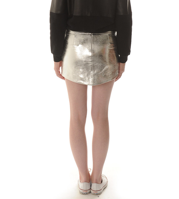 Mason By Michelle Mason Silver Mini Skirt Mason By Michelle Mason Silver Mini Skirt