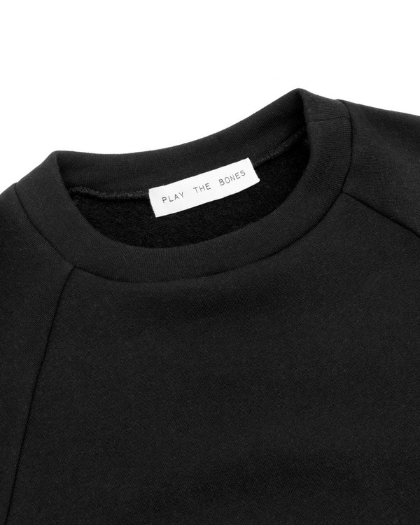 Unisex Play the Bones Raglan Crewneck - Black Unisex Play the Bones Raglan Crewneck - Black