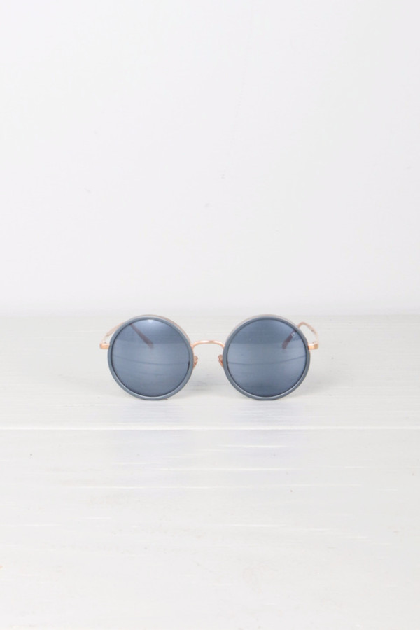 Linda Farrow Round Matte Blue Sunglasses Linda Farrow Round Matte Blue Sunglasses