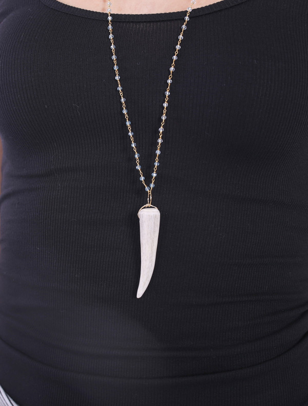James and Jezebelle Aqua Marine and Antler Necklace James and Jezebelle Aqua Marine and Antler Necklace