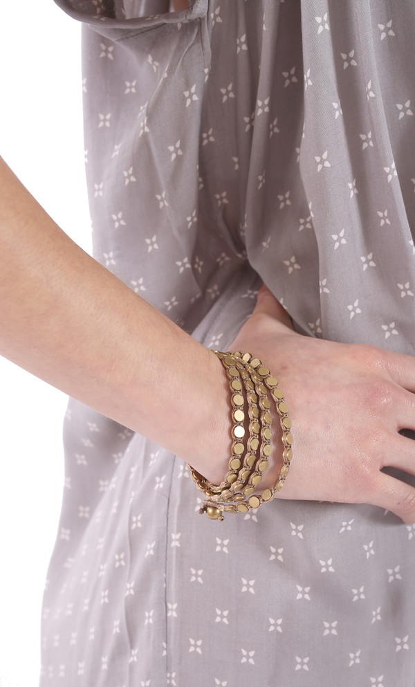 Triple Wrap Disk Necklace or Bracelet in Desert Triple Wrap Disk Necklace or Bracelet in Desert