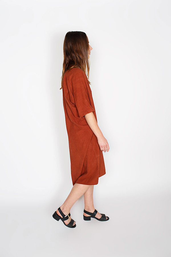 Sale! Rust Muse Dress, Oversized, Silk Sale! Rust Muse Dress, Oversized, Silk